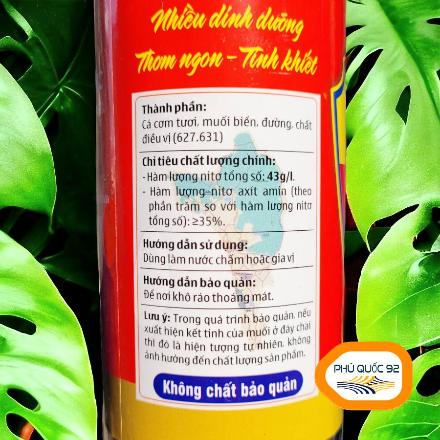 Nước Mắm Phú Quốc - chai 500ml 43 độ đạm