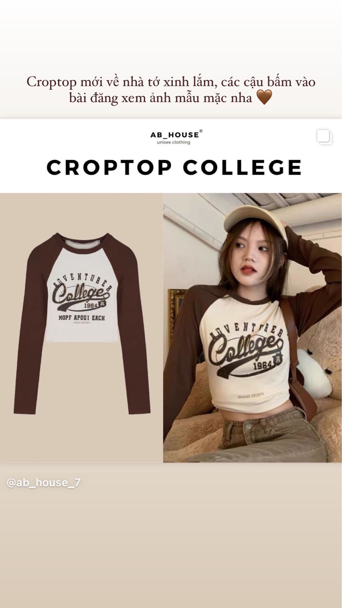 Áo croptop gân tăm phối màu college cá tính