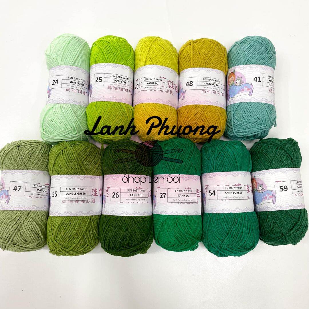 Len Baby Yarn loại 1 mềm mịn ( bảng 1)