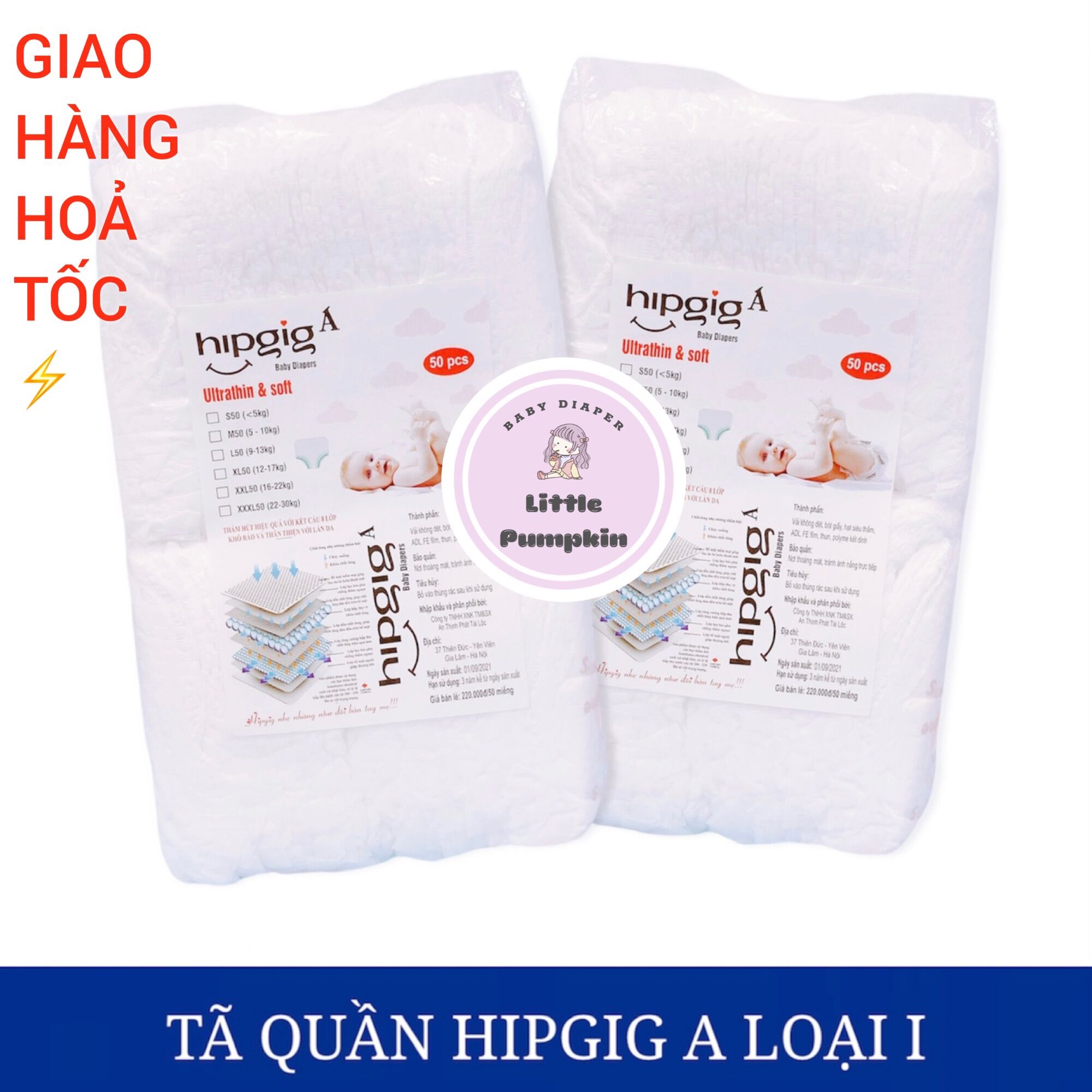 [50 MIẾNG] BỈM QUẦN/TÃ QUẦN HIPGIG A LOẠI 1