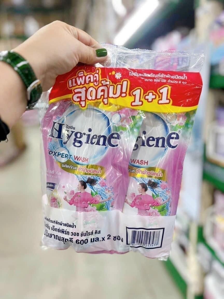 Set 2 túi nước giặt hygiene tổng 1200ml nội địa thái lan