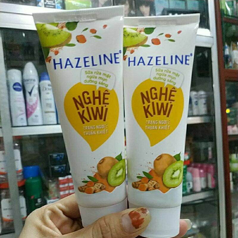 [Hcm]Sữa Rửa Mặt Ngừa Mụn Trắng Da Hazeline Nghệ Kiwi 50G