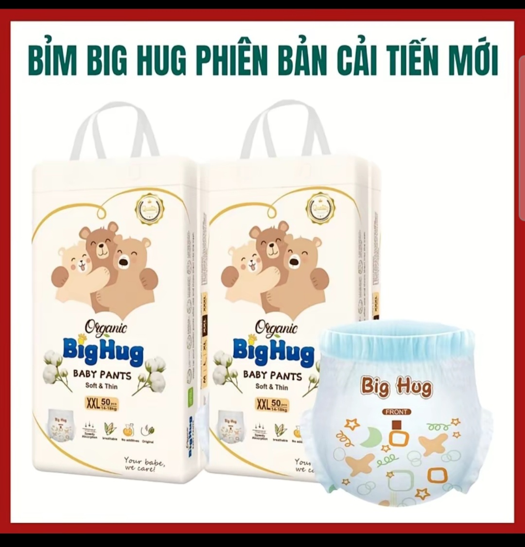 { BIGHUG } Bỉm Quần Bo Mông Chun Đệm Mây Cao Cấp