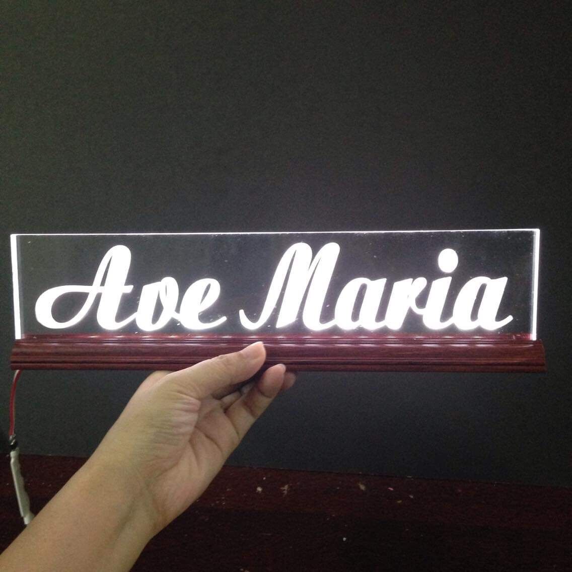 Chữ điện: Ave Maria ( 10x60cm ) để bàn