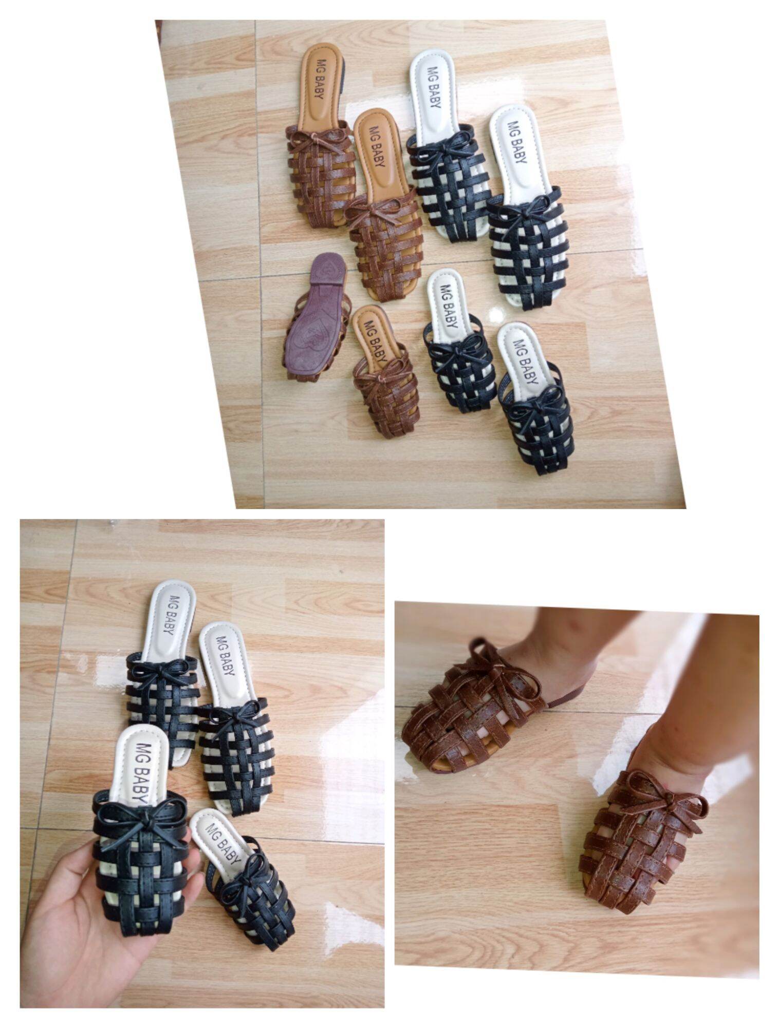Sục Rọ Đan nơ mẹ và bé mềm êm chân đủ size 21-39