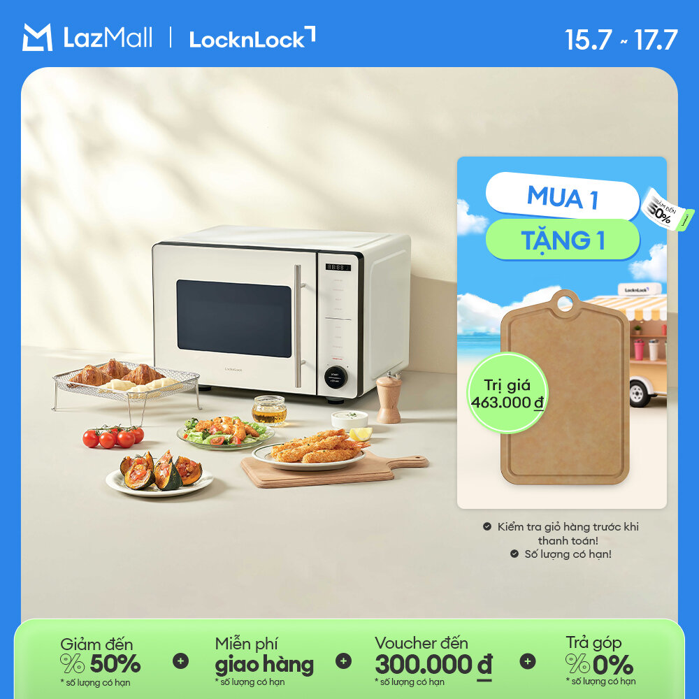 Lò chiên không dầu kết hợp lò vi sóng LocknLock Rangefryer EJF294IVY - Bảo hành 2 năm - Hàng chính hãng