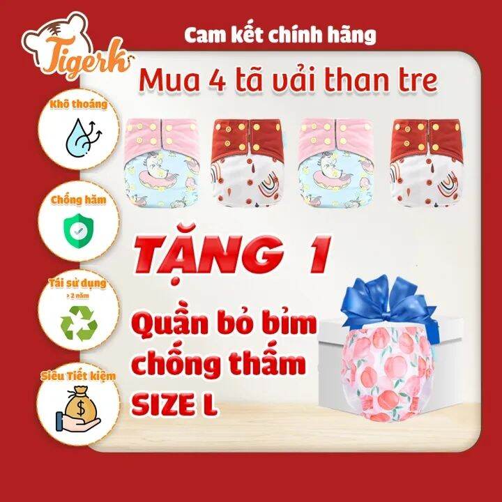 Bỉm Tã vải Happy Flute Than tre kháng khuẩn 2 rãnh chống tràn dành cho bé từ 3 - 15kg - 3