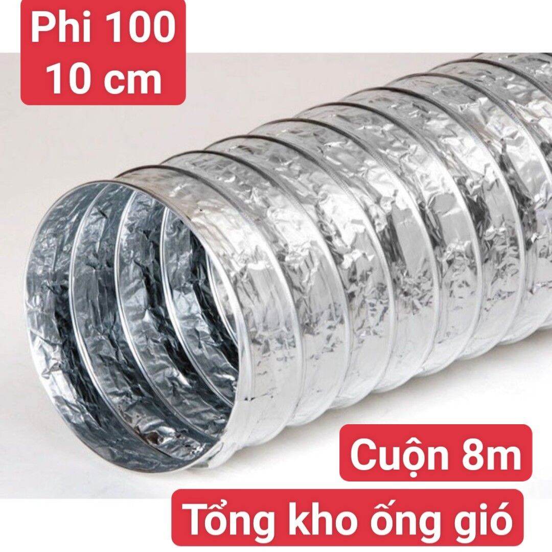 Ống sun bạc hút mùi phi 100mm dài 8 mét