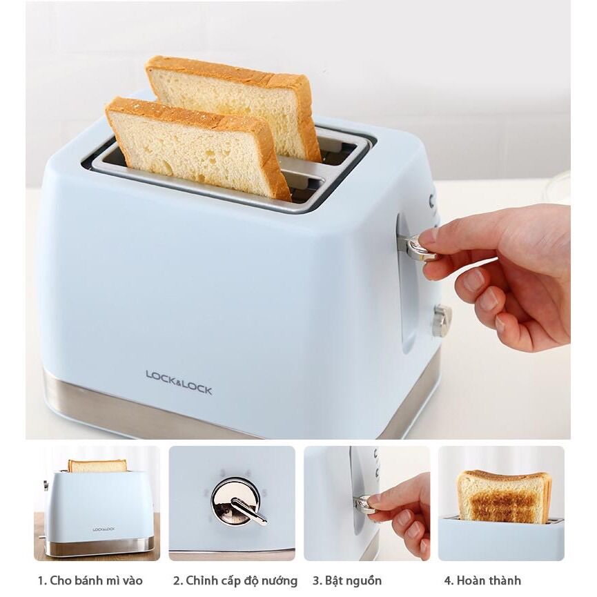 Máy Nướng Bánh Mì Lock& Lock EJB221BLU (730W)