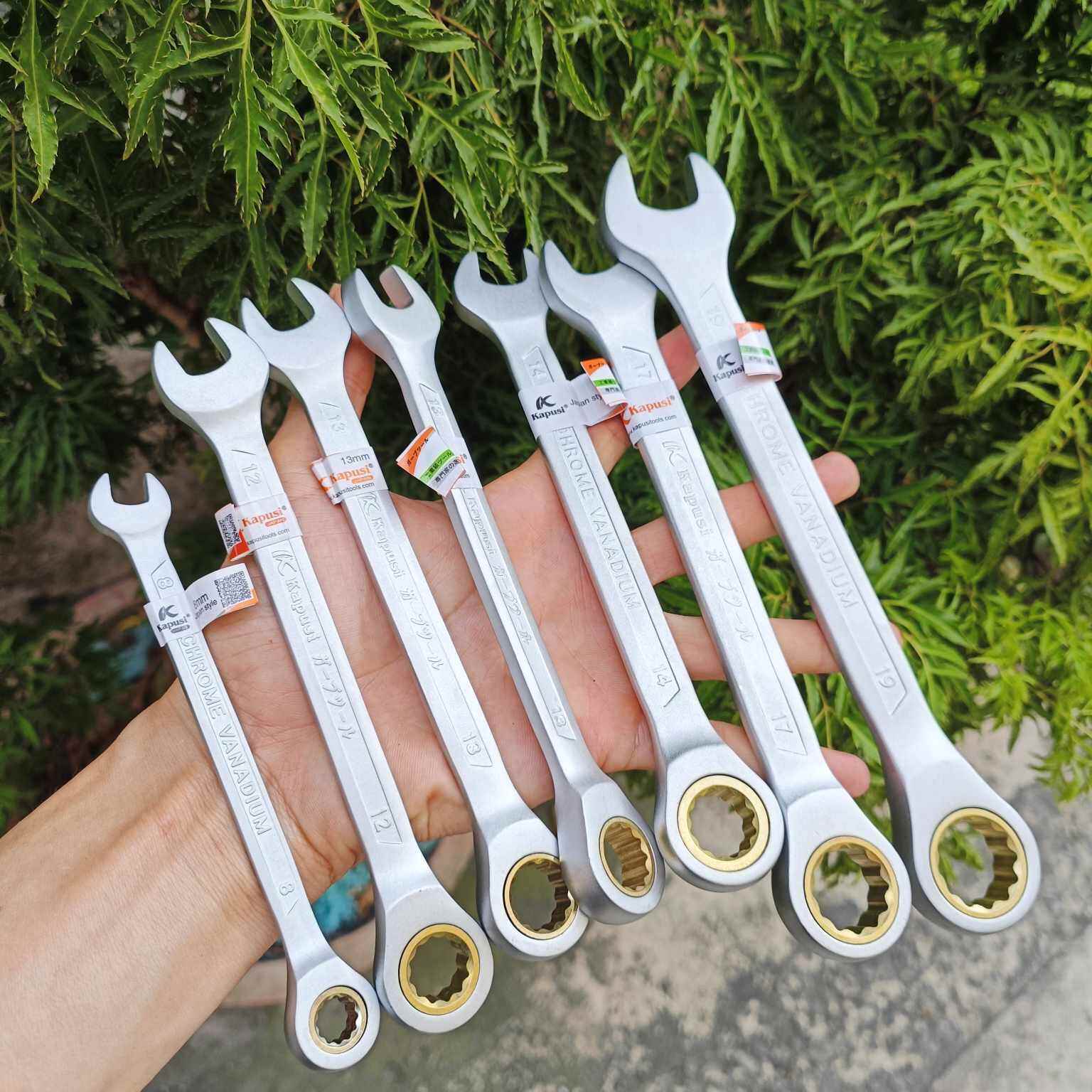 combo 7 cây cờ lê tự động KAPUSI vòng, miệng