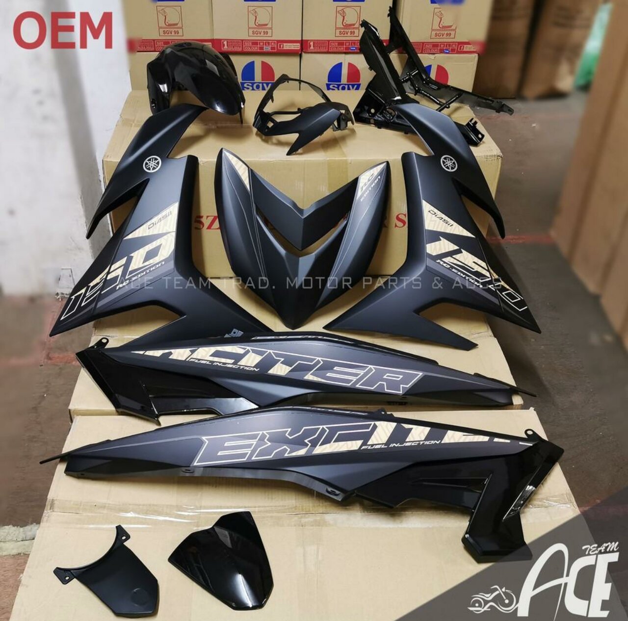 Tem rời exciter 150 đen mẫu zin