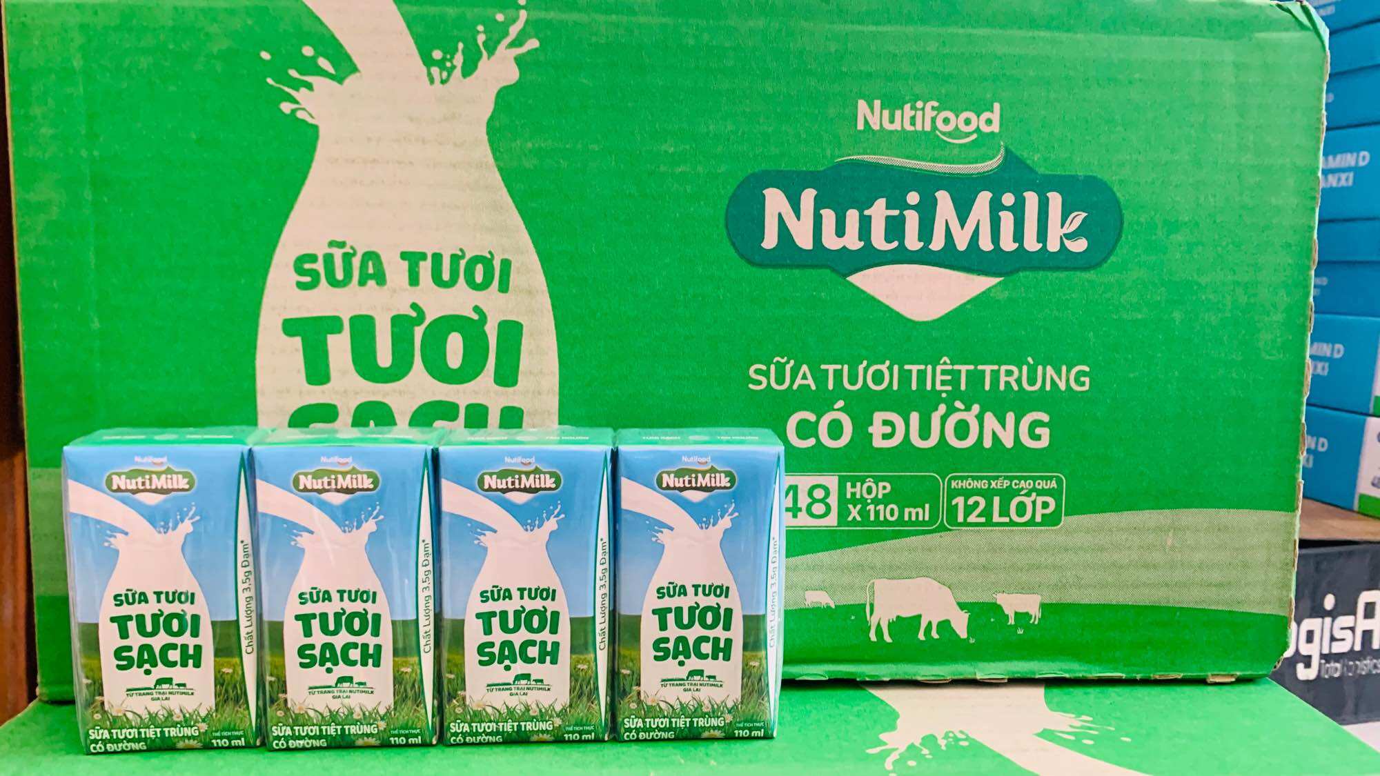 Sữa tươi Nutimilk có đường 110ml.date 6-2026