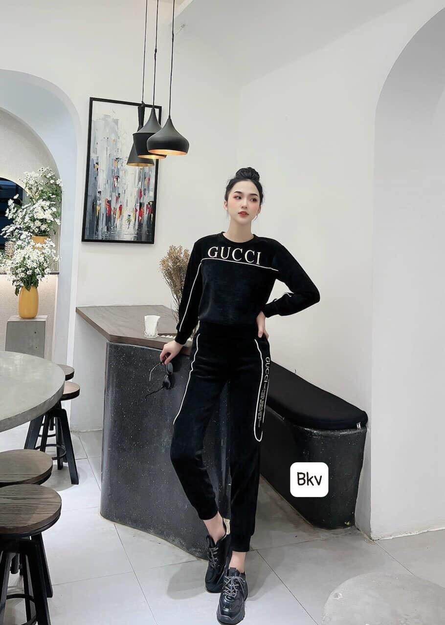 Bộ nhung thêu GUCCI hàng đẹp