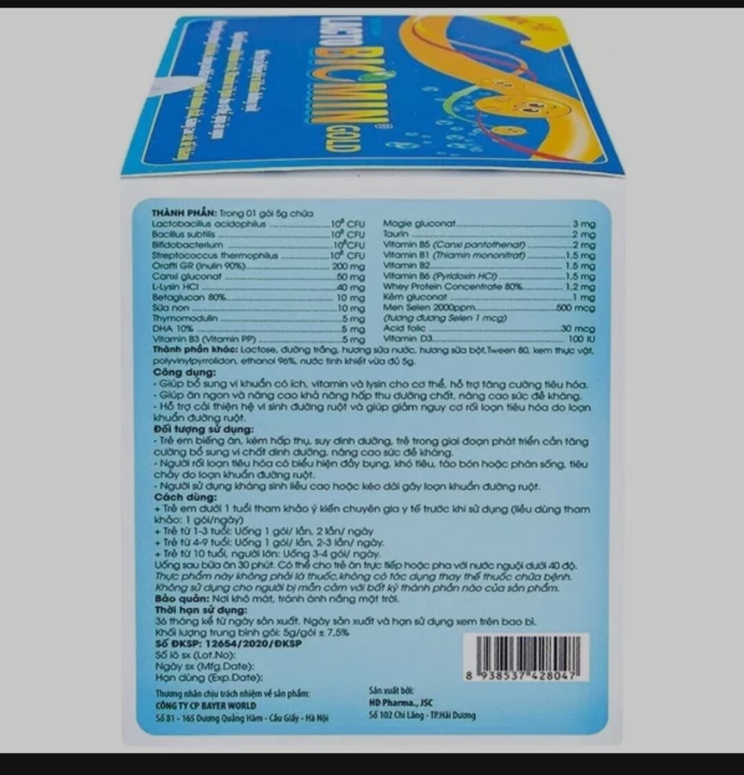 Cốm vi sinh biomin cho trẻ em
