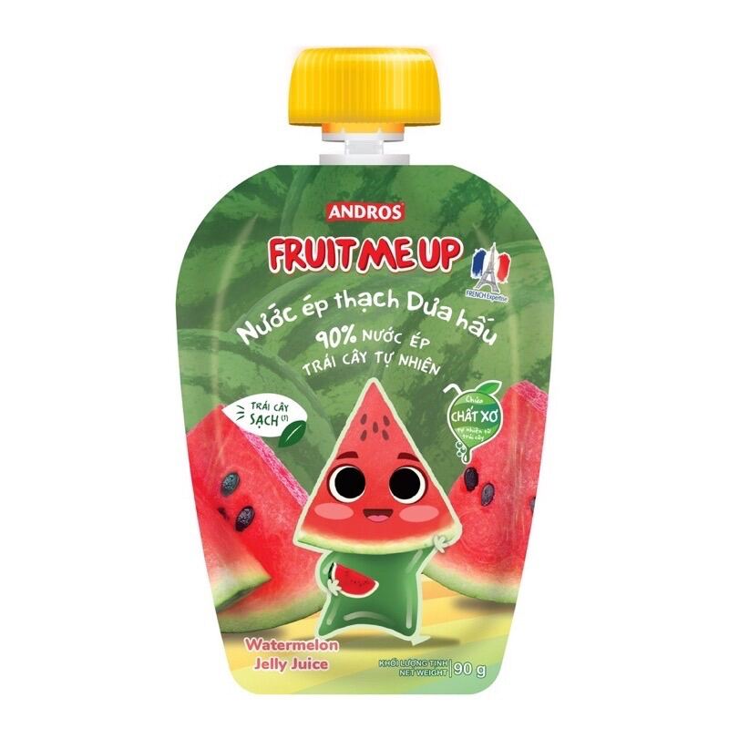 1 Túi Nước Ép Thạch Trái cây 90g  4 vị Dâu , Dưa Hấu , Táo , Đào