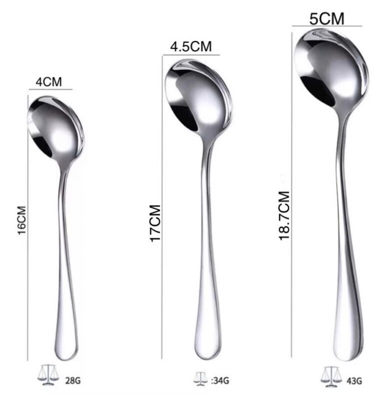 Muỗng, Thìa Inox Đầu Tròn -M21