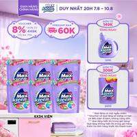 Combo 6 Túi viên giặt xả MaxKleen hương Nước Hoa Huyền Diệu (34 viên/ túi)