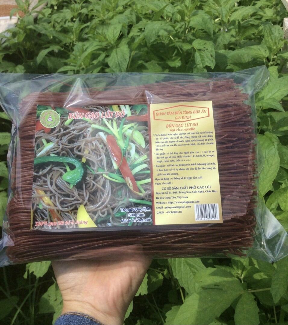 [HCM]Bún gạo lứt đỏ bịch 500gr