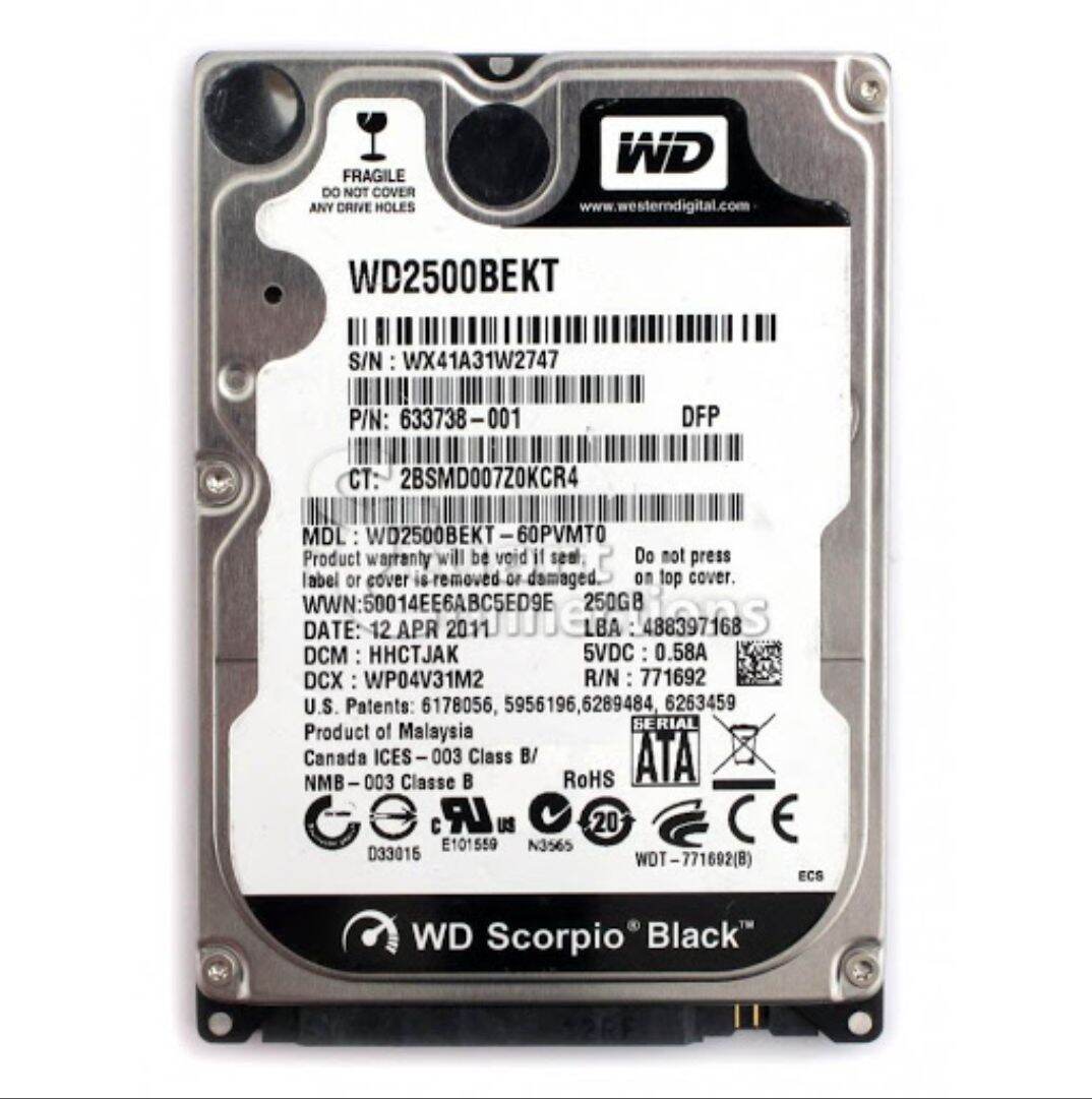 Ổ cứng hdd laptop 2.5 inch wd western 250gb bh 1 năm