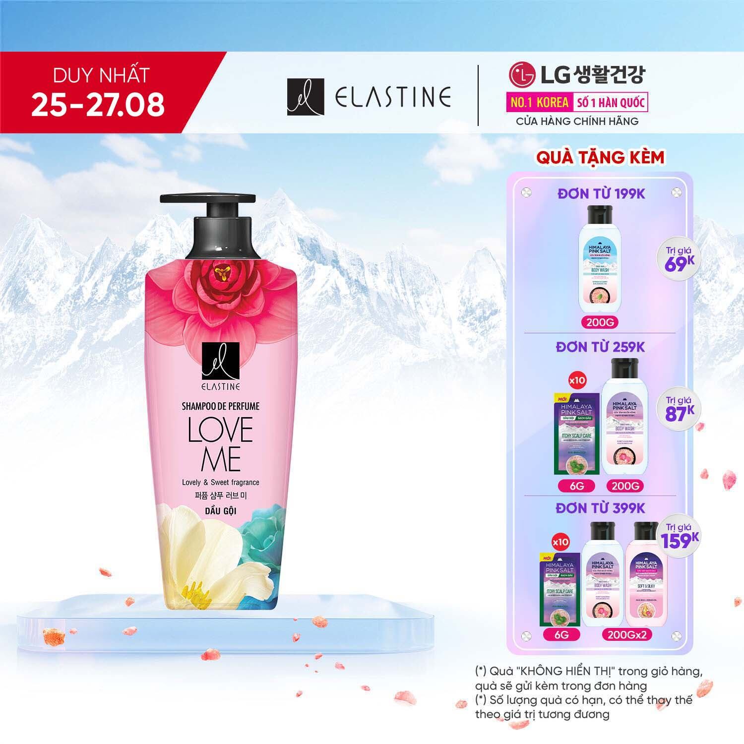 Dầu gội Elastine De Perfume hương nước hoa Love Me 600ml