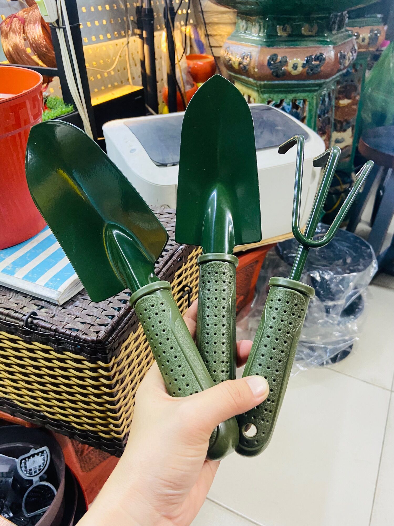 Bộ làm vườn 3 món - màu xanh