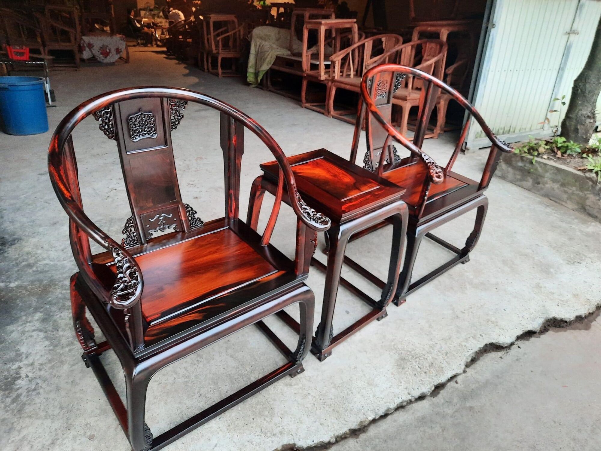 ghế minh đế gỗ trắc 3 món