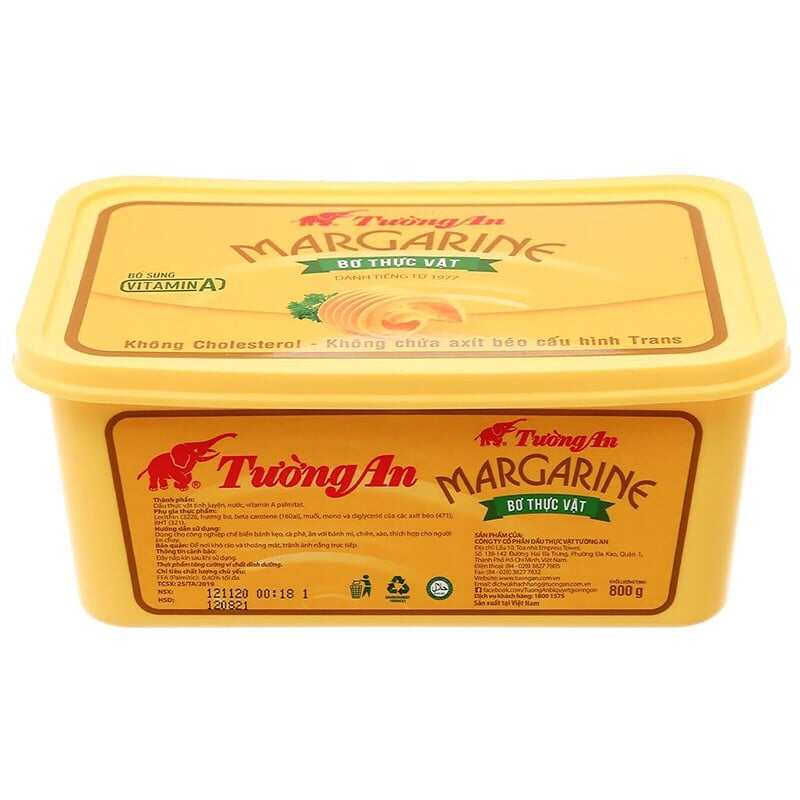 Bơ thực vật Tường An Margarine hộp 800g