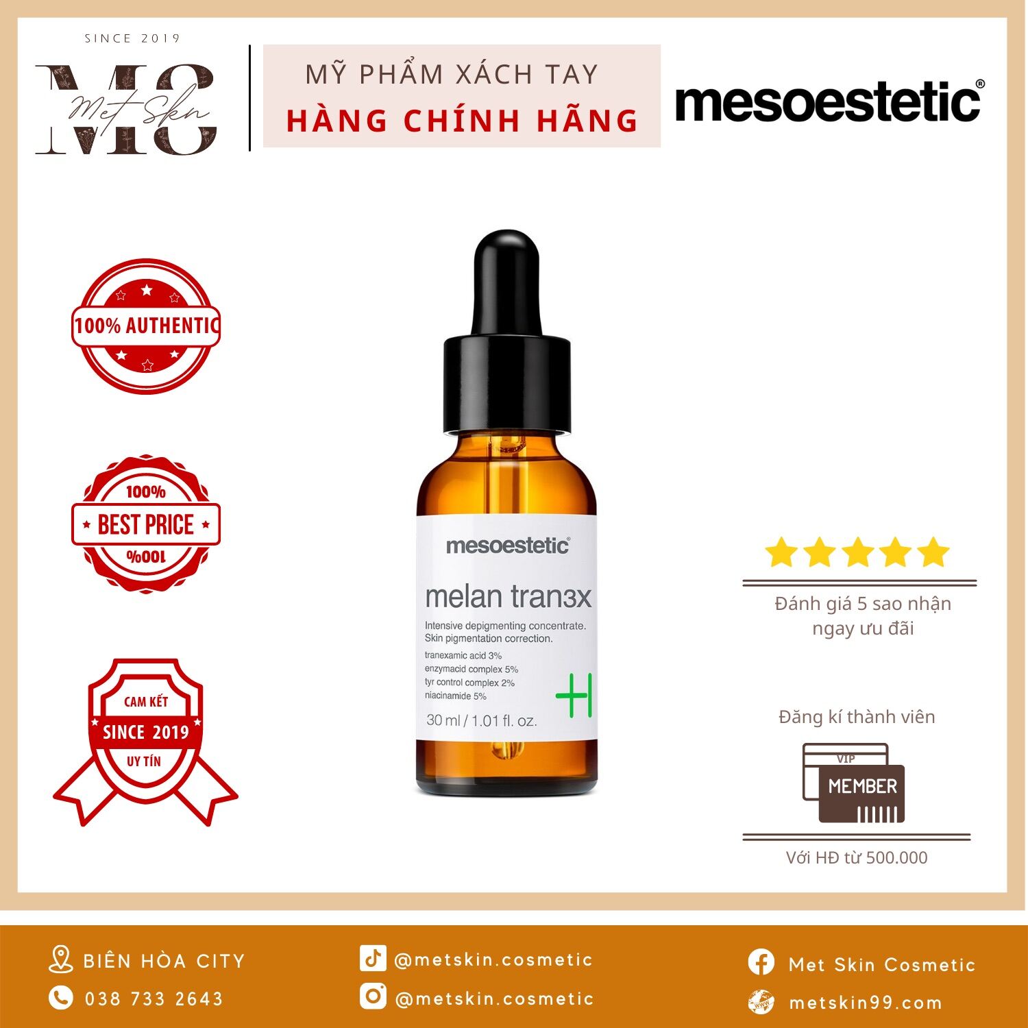 [ Pre Order ] Serum Melan Tran3X Mesoestetics ( 30Ml )