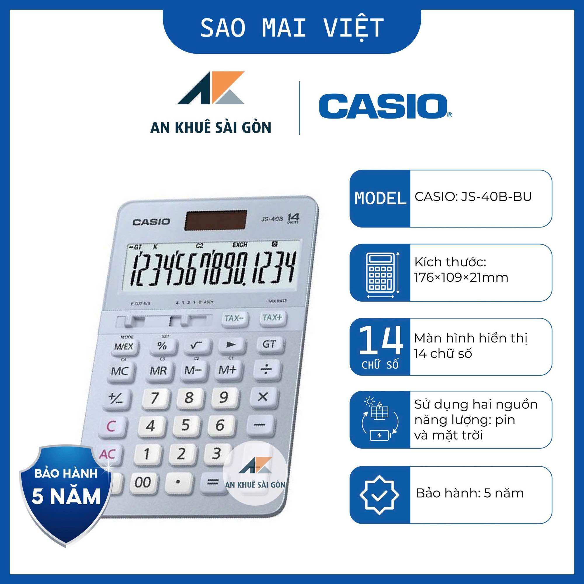 Máy tính để bàn Casio JS-40B [Hiệu suất cao] CHÍNH HÃNG