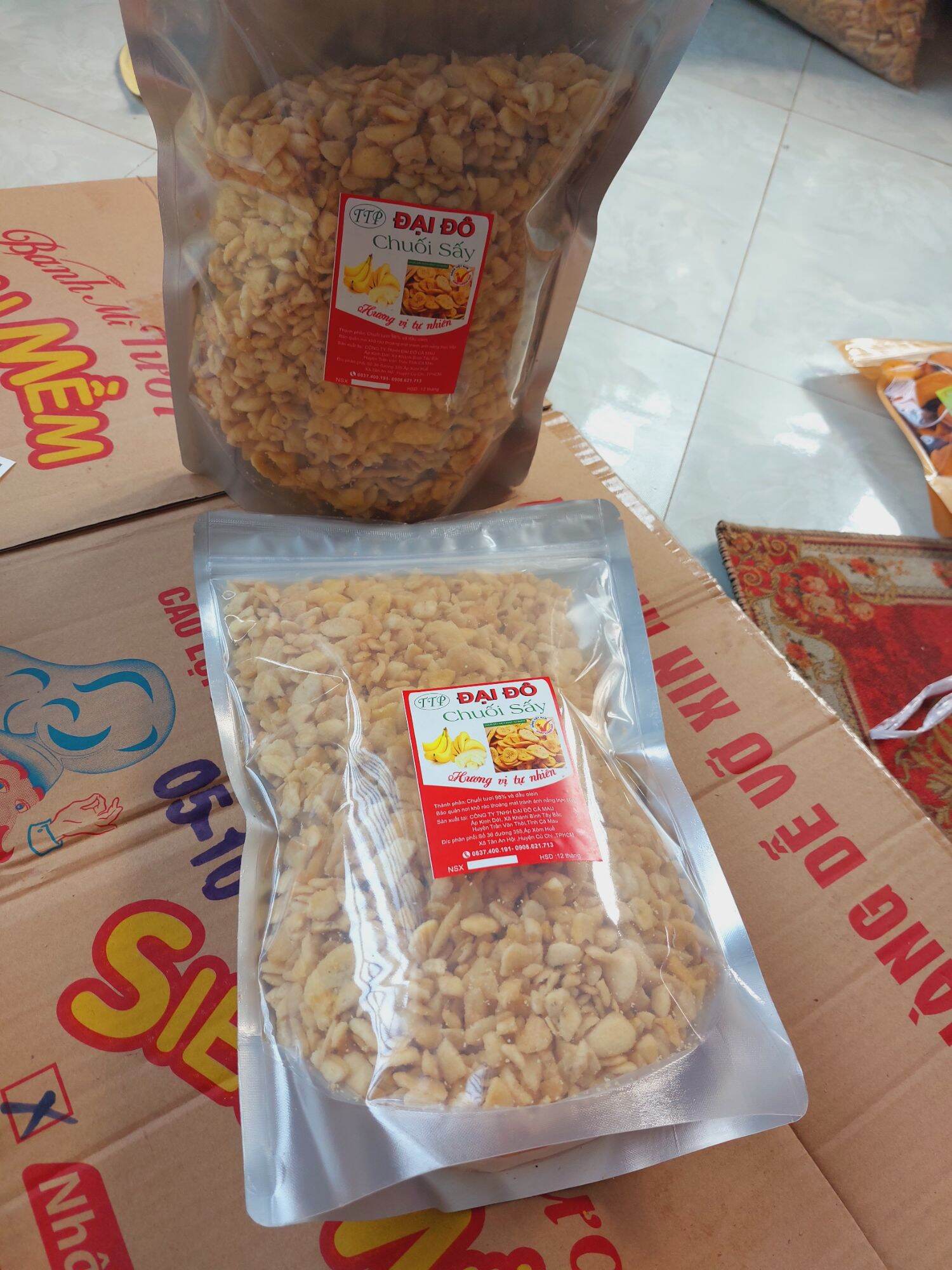 2kg chuối sấy giòn vụn sỉ bằng lẻ chỉ 79k