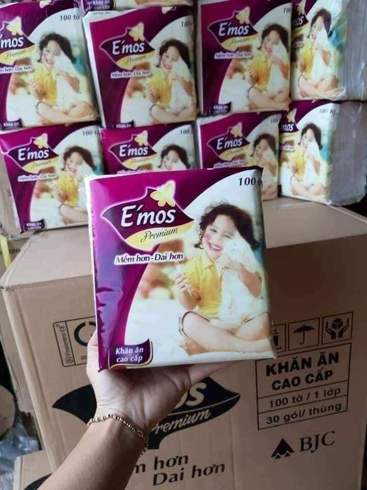 10 gói  giấy vuông khăn ăn emos