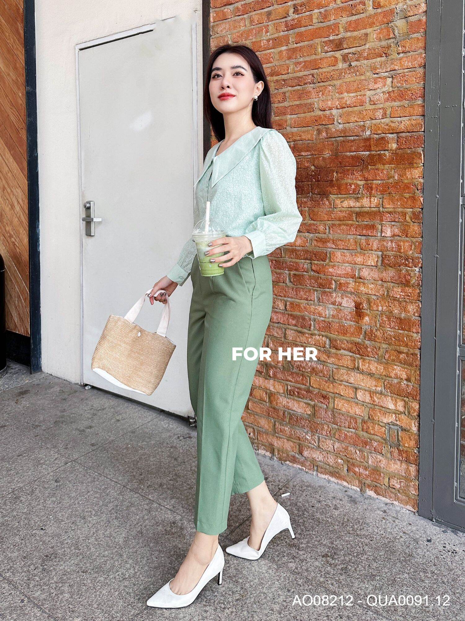 ÁO SƠ MI KIỂU NỮ CỔ NHỌN NỮ CÔNG SỞ FOR HER AO0821