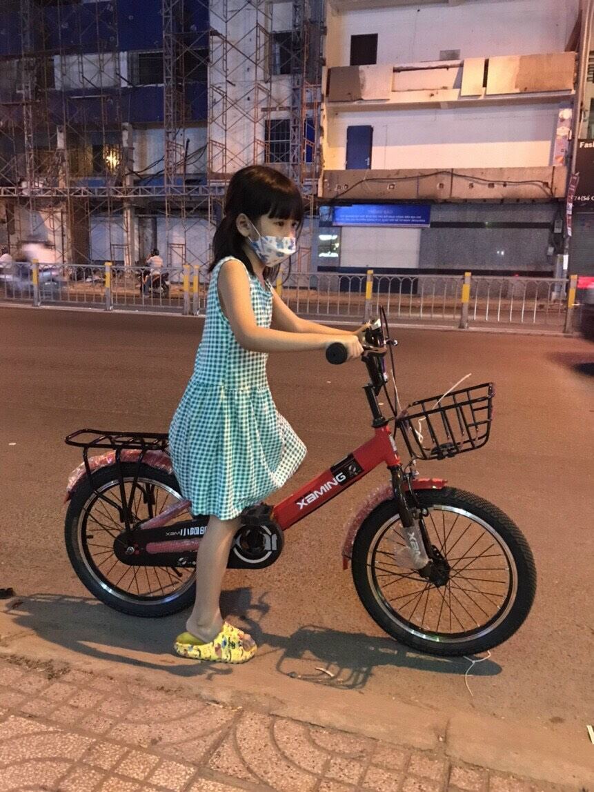 Xe đạp trẻ em 18inch cho bé gái từ 5-9 tuổi, bảo hành 2 năm
