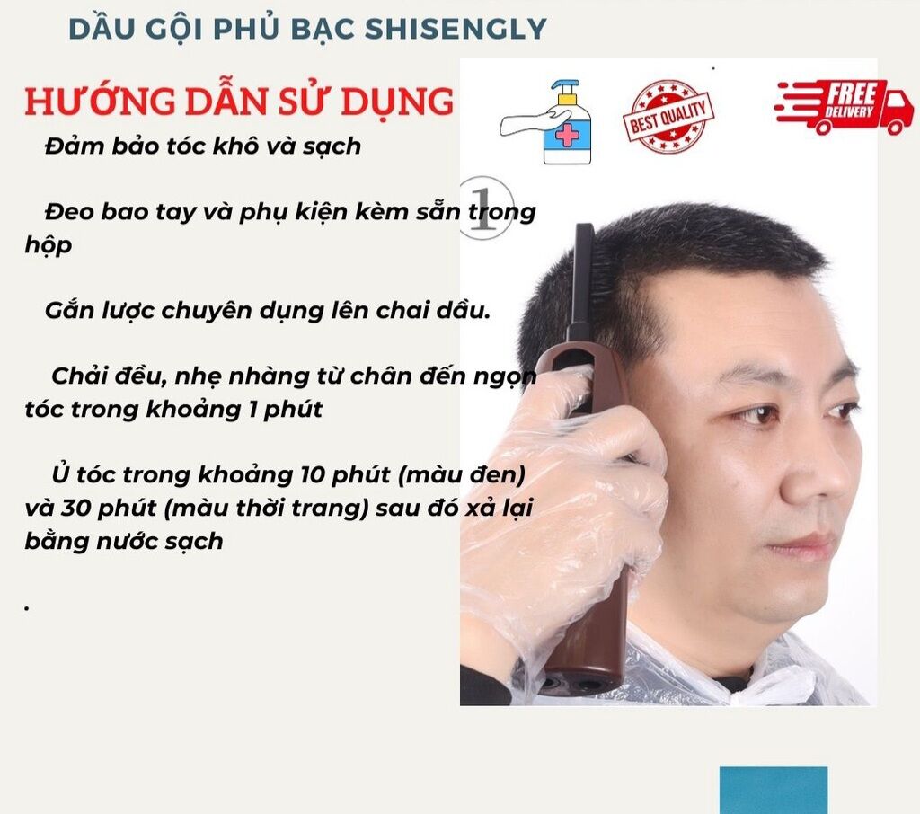 Dầu gội phủ bạc - phủ nâu SHISENGLY 200ml