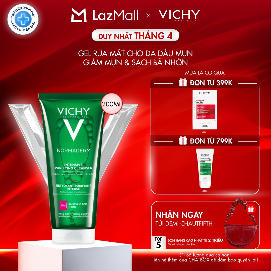 Sữa rửa mặt làm sạch sâu Vichy Laboratoires Normaderm Intensive Pur 200ml