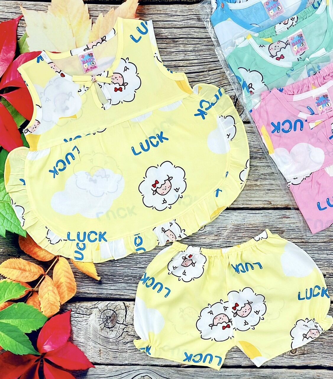 [HCM]set 3 bộ đồ tole-lanh cho bé gái 8-18kg
