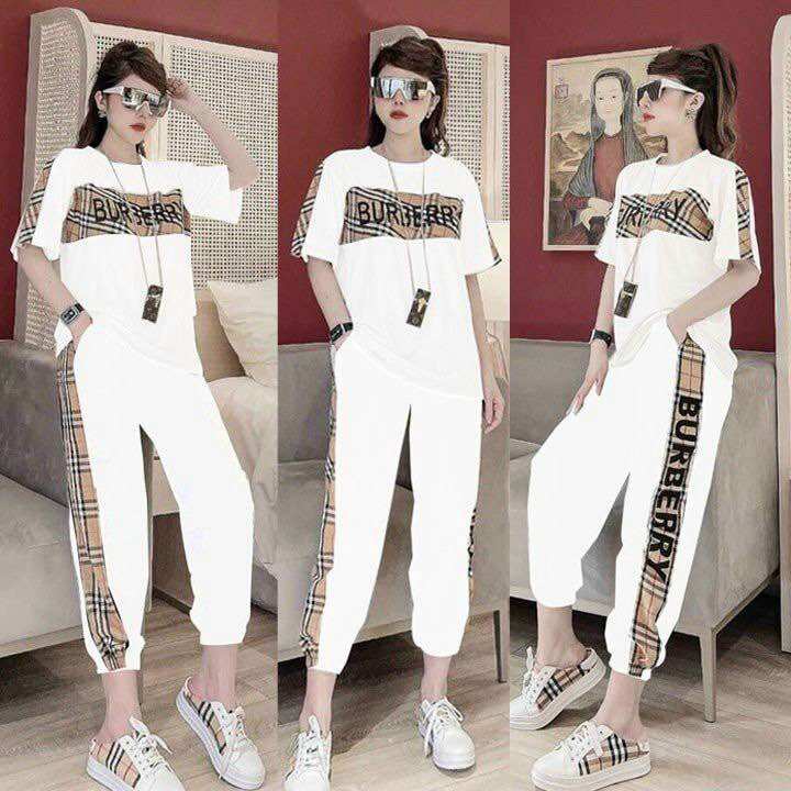 BỘ DÀI COTTON THÊU PHỐI SỌC BU.BERY CỰC ĐẸP