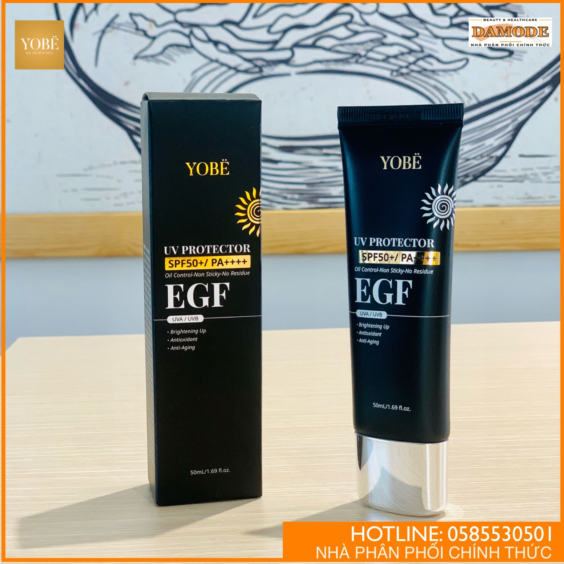    Chính Hãng   Kem Chống Nắng Dành Cho Da Dầu Mụn Yobe EGF SPF 50+  PA ++++ UV Protecter 