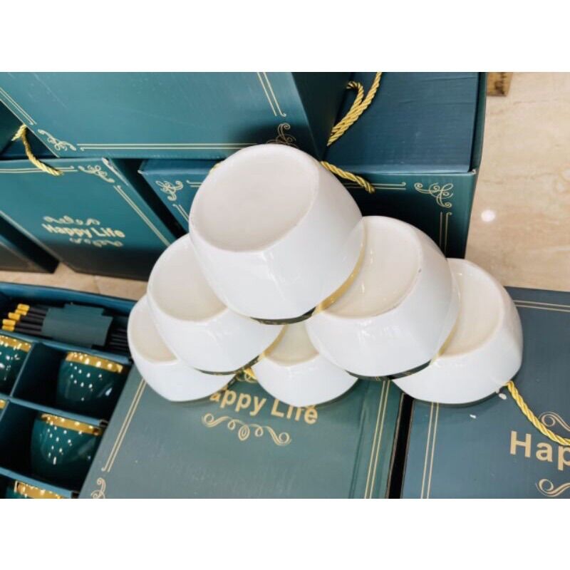 Bộ 6 bát sứ kèm đũa