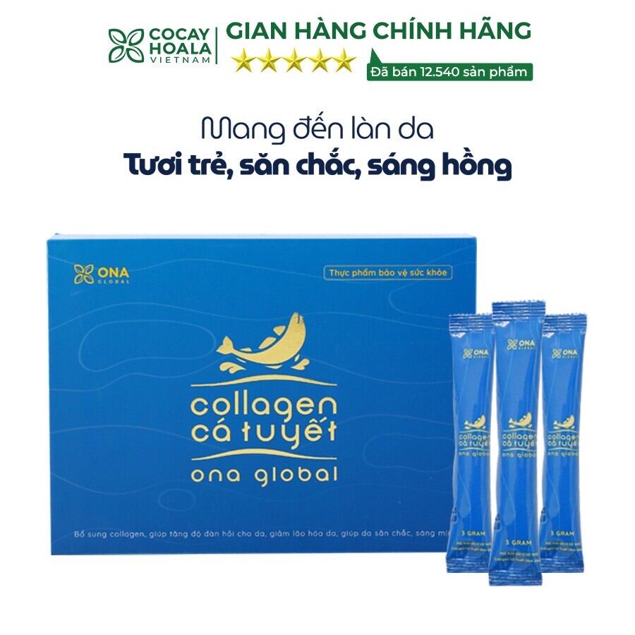 Collagen Cá Tuyết Cocayhoala Làm Đẹp Da Da Săn Chắc Căng Bóng Ngậm Nước Ẩm Mượt Hộp 30 Gói