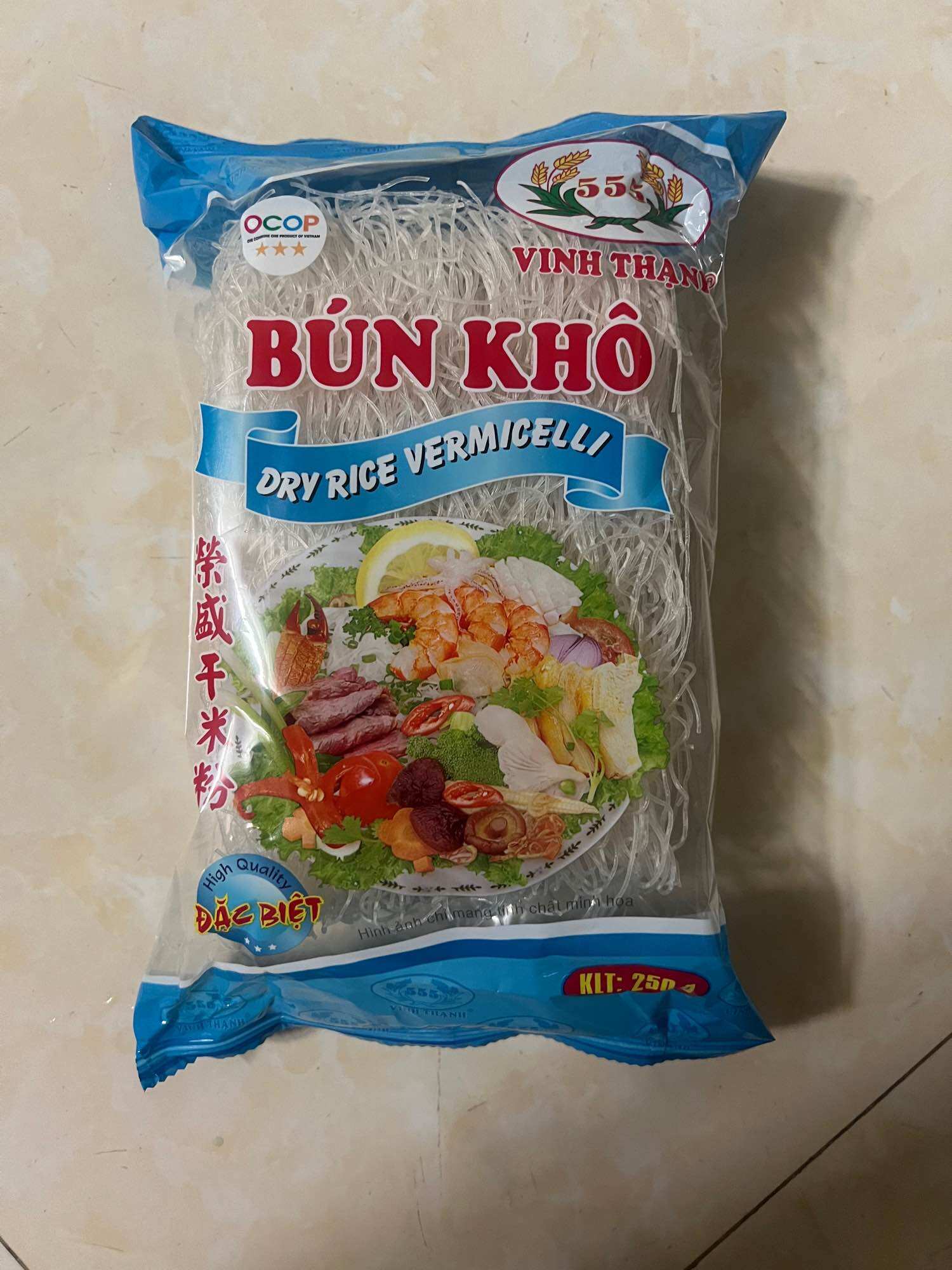 Bún gạo khô Vĩnh Thạnh 555 - Gói 250gr