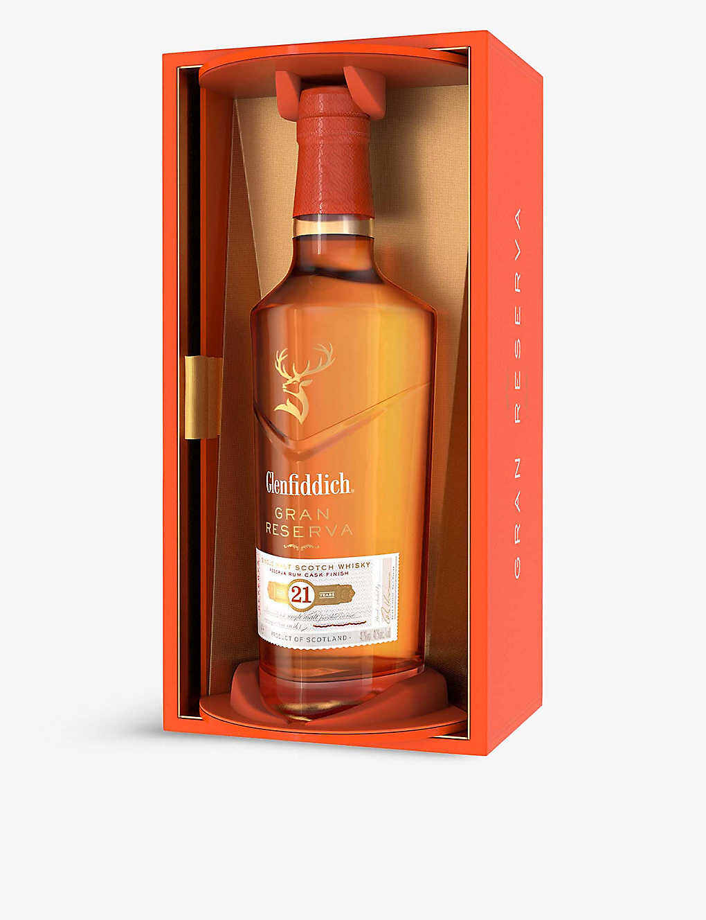 Vỏ chai rượu glenfiddich 21 hộp xoay rất độc đáo.chai rỗng không có chất lỏng bên trong.