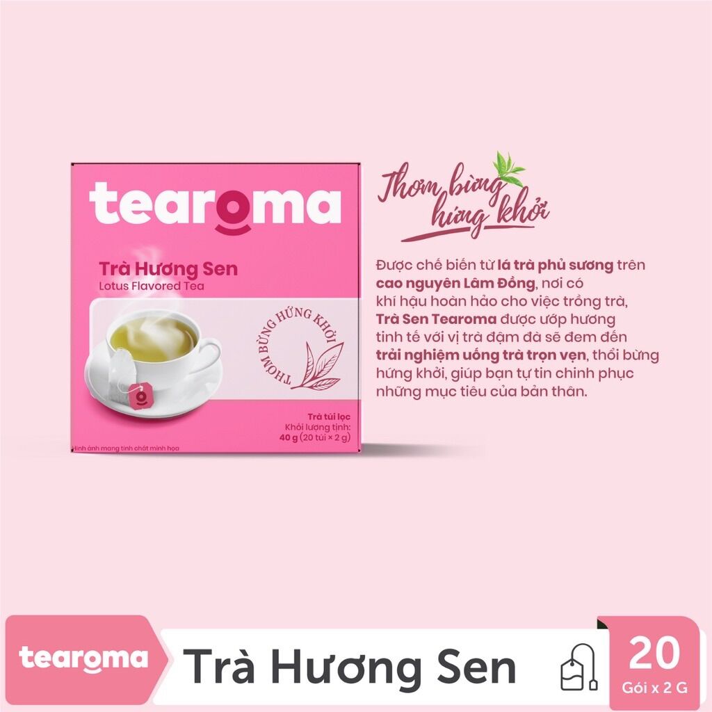 Tearoma Trà Sen Túic Lọc 20 gói x 2g