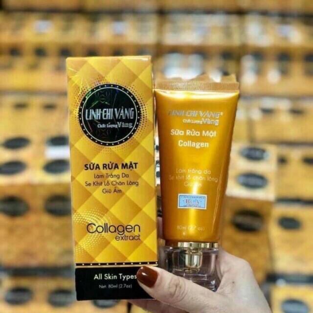 Sữa Rửa Mặt Linh Chi Vàng Collagen 80ml