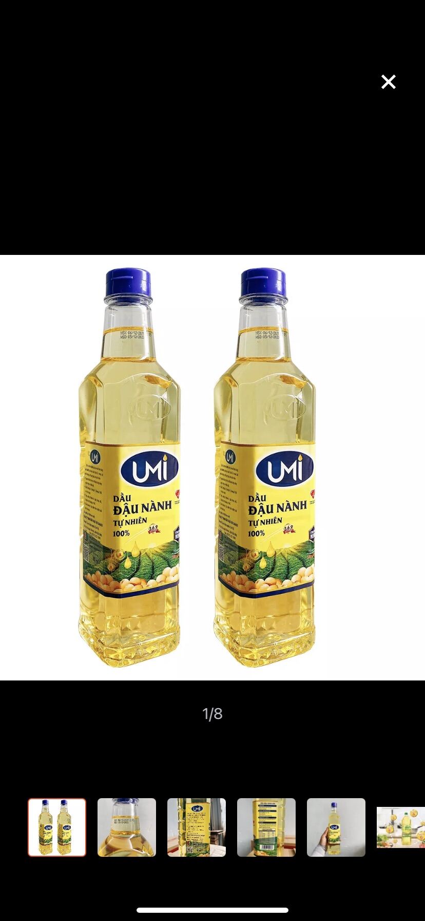 Combo 2 chai dầu ăn UMI đậu nành mỗi chai 900ml an toàn sức khoẻ