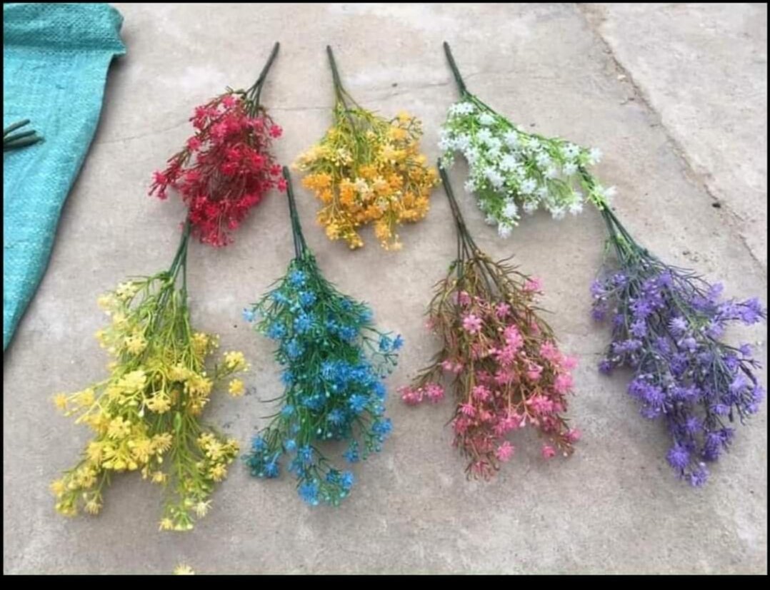 Cụm điểm bi hoa trang trí_hoa giả, hoa lụa
