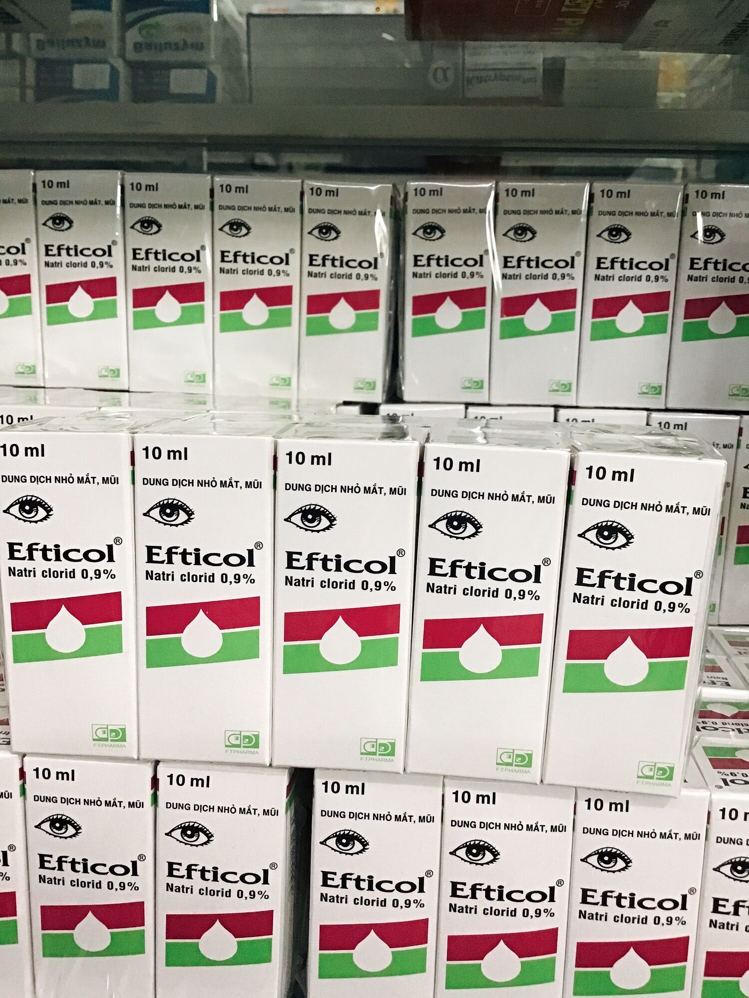 Dung dịch nhỏ mắt mũi EFTICOL (1 lốc 10chai) nước muối nacl