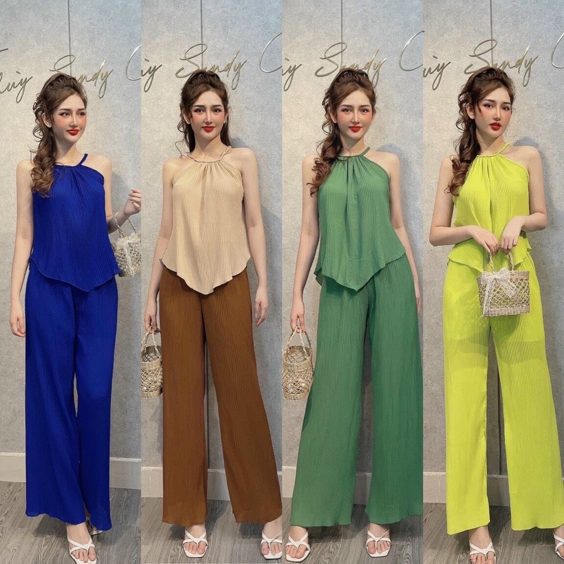 Sét dập ly cổ yếm vải lụa