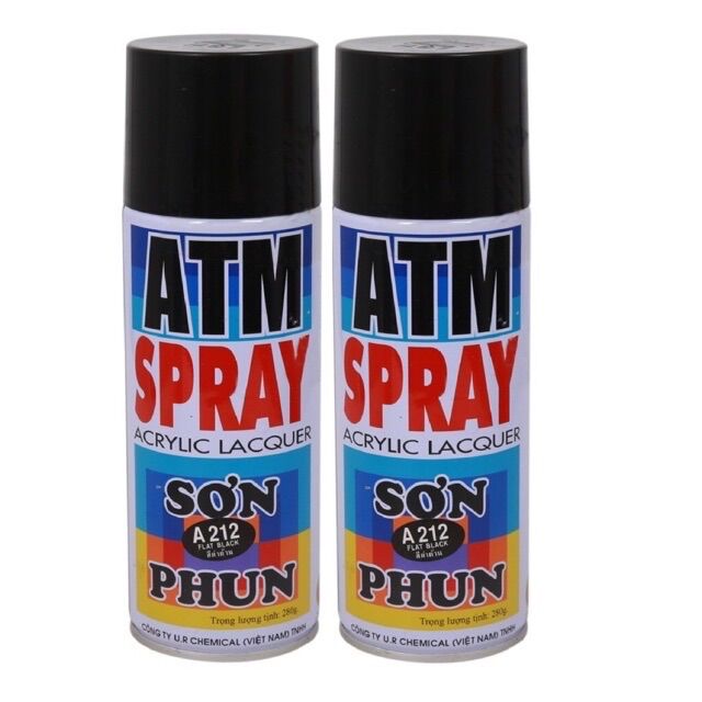 Sơn phun sơn xịt màu đen nhám đen mờ A212
