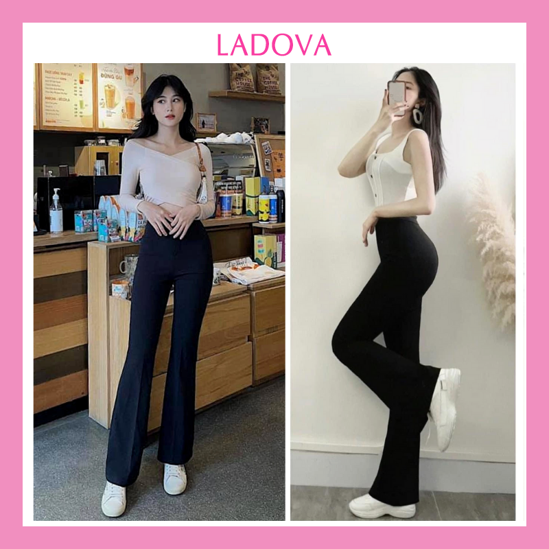 Quần ống loe vẩy nữ cạp cao dáng dài chất Umi cao cấp co giãn phong cách công sở sang chảnh trẻ trung năng động LADOVA QD12